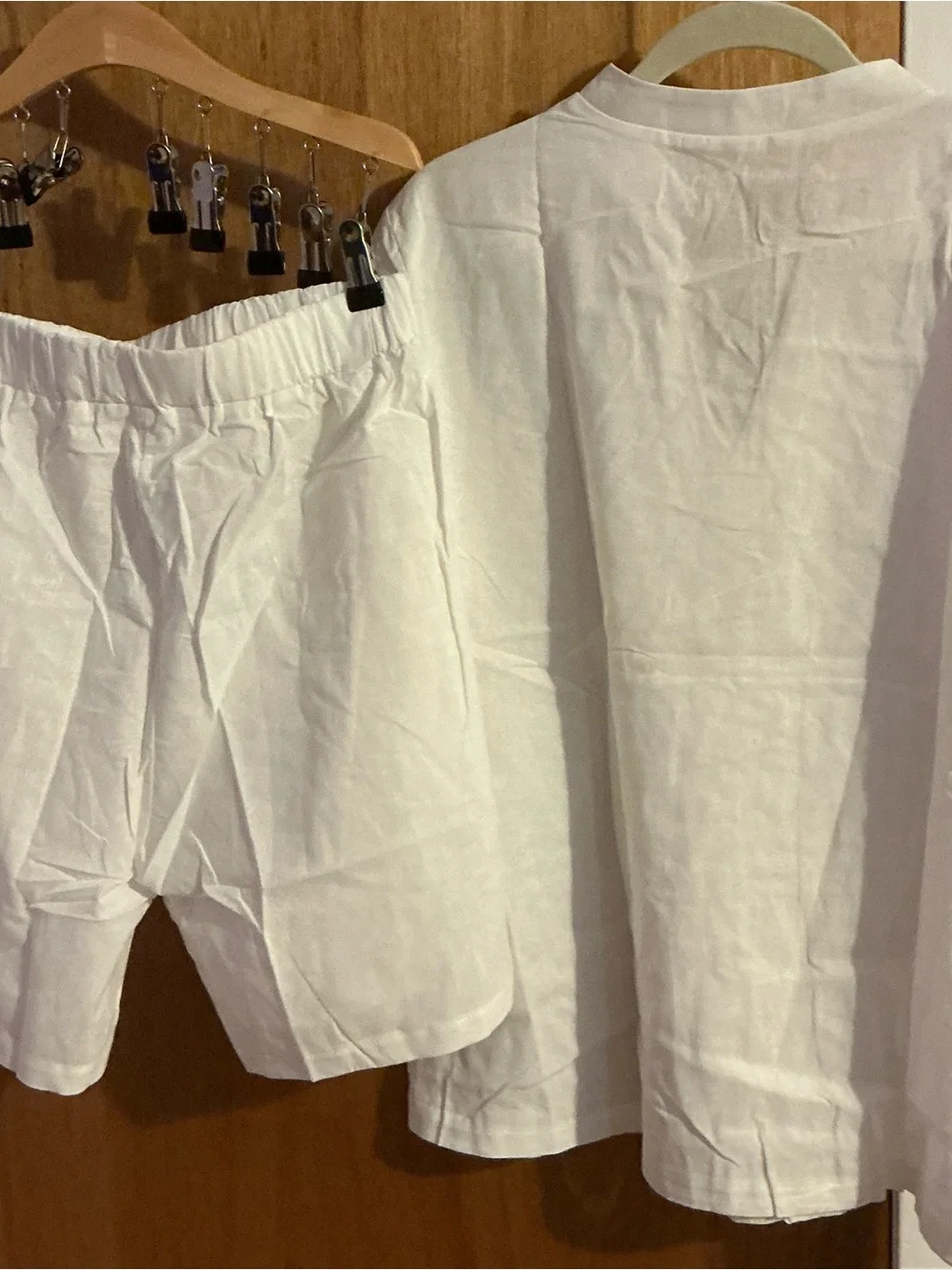 Womens White V-Neck Cotton Top - Brand